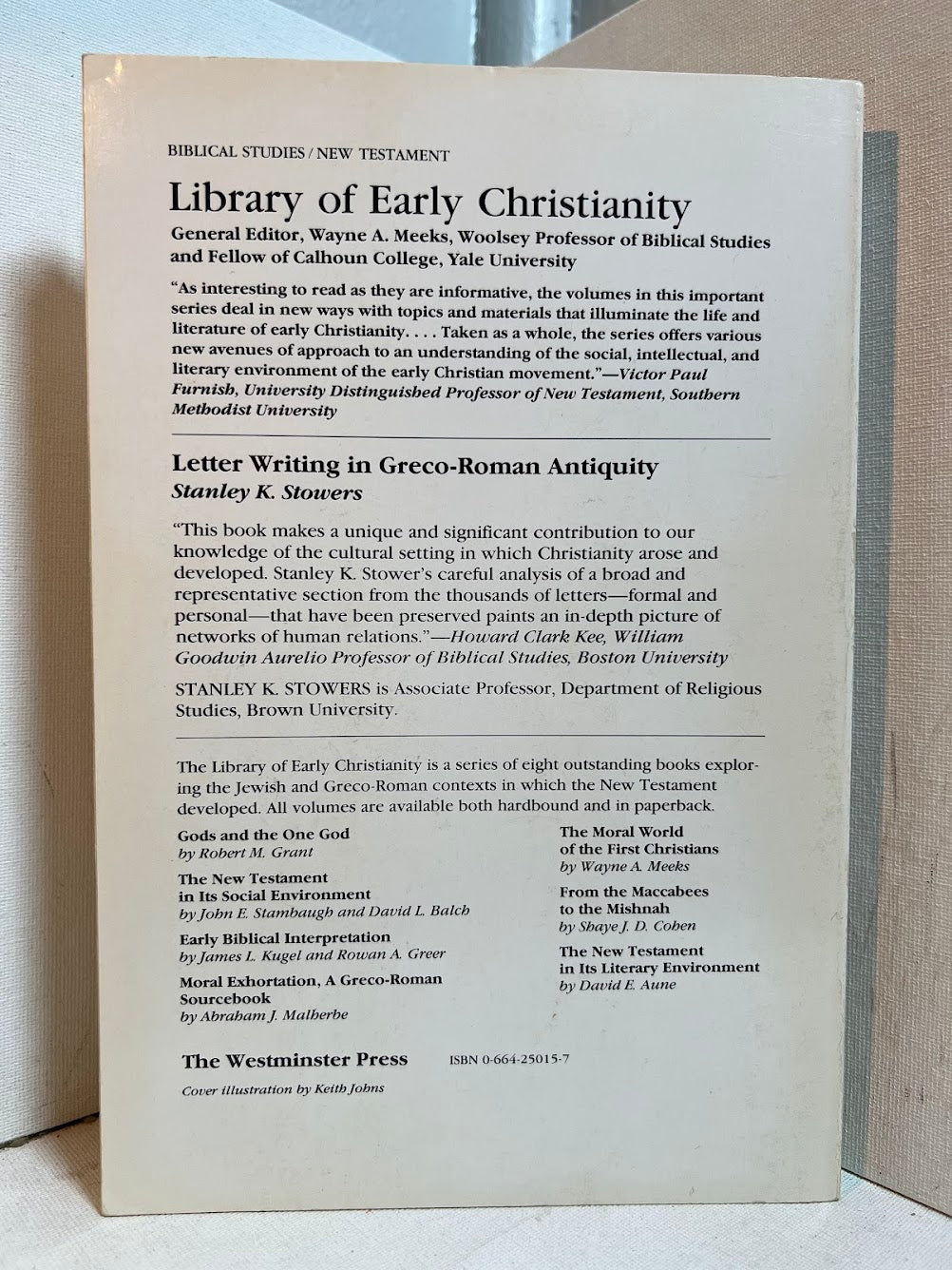 Letter Writing in Greco-Roman Antiquity by Stanley K. Stowers