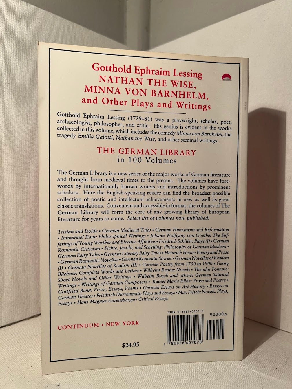 The German Library: Gotthold Ephraim Lessing