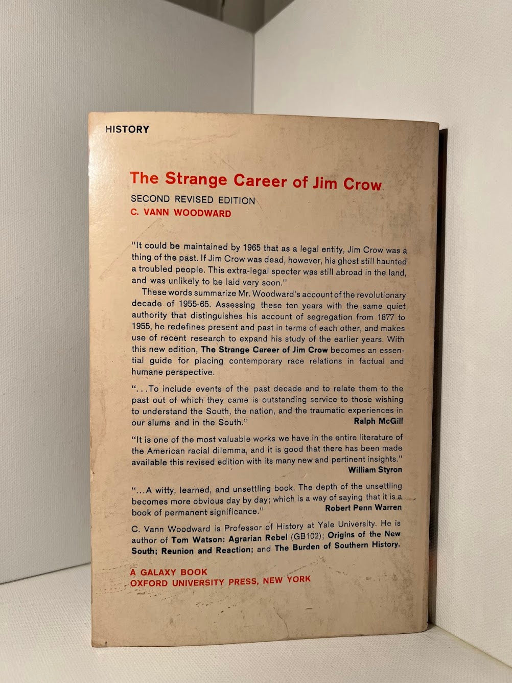 The Strange Career of Jim Crow by C. Vann Woodward