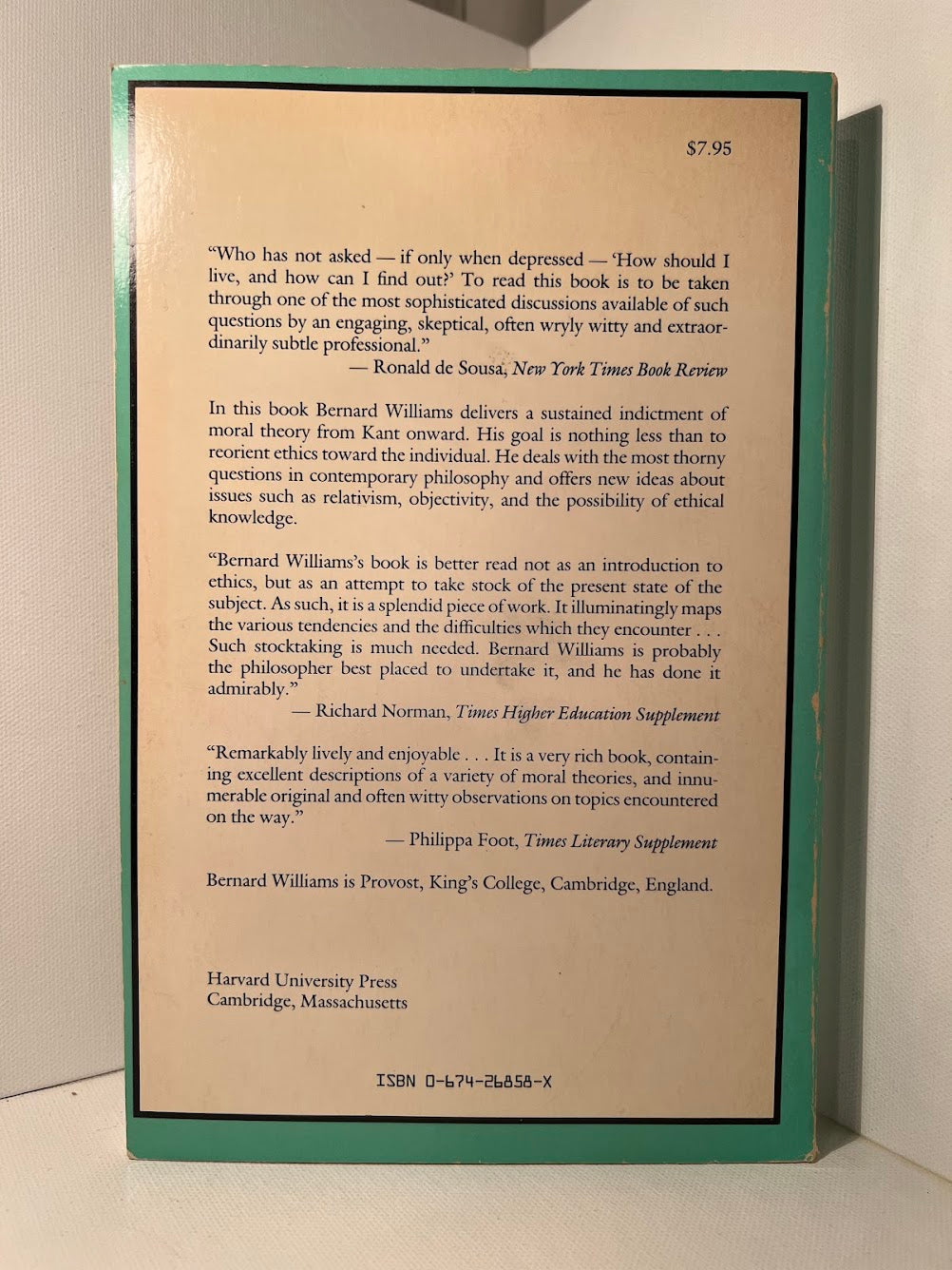 Ethics and the Limits of Philosophy by Bernard Williams