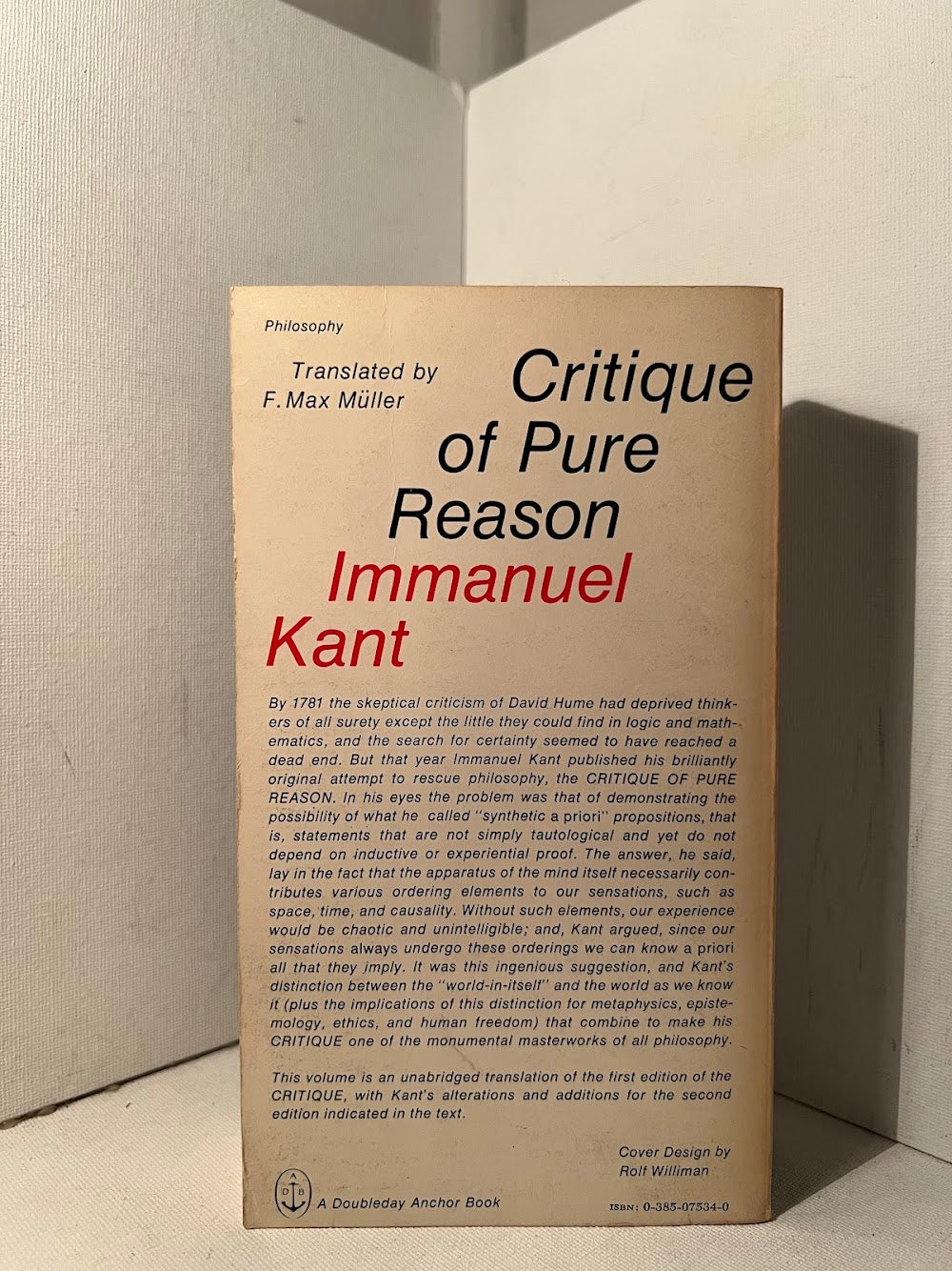Critique of Pure Reason by Immanuel Kant