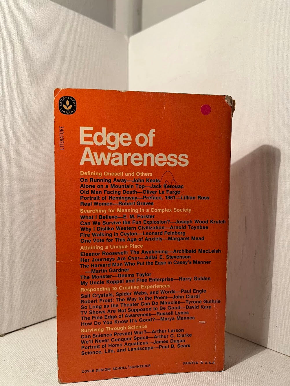 Edge of Awareness (25 Contemporary Essays) edited by Ned E. Hoopes and Richard Peck