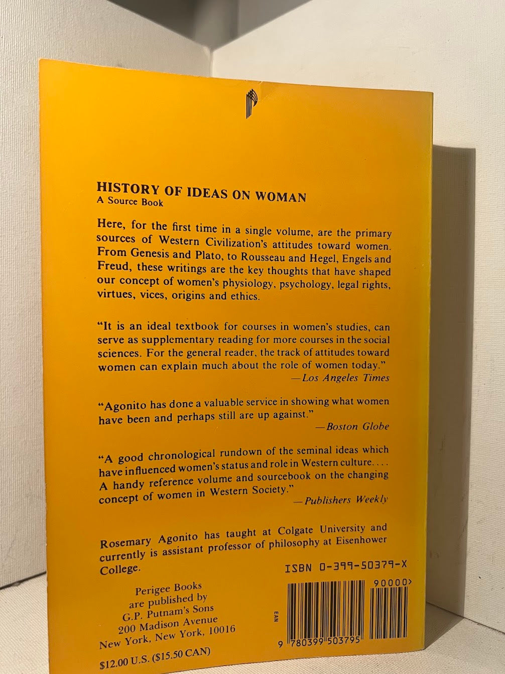 History of Ideas on Woman: A Sourcebook by Rosemary Agonito