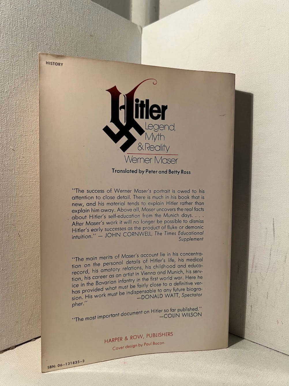 Hitler: Legend, Myth & Reality by Werner Maser