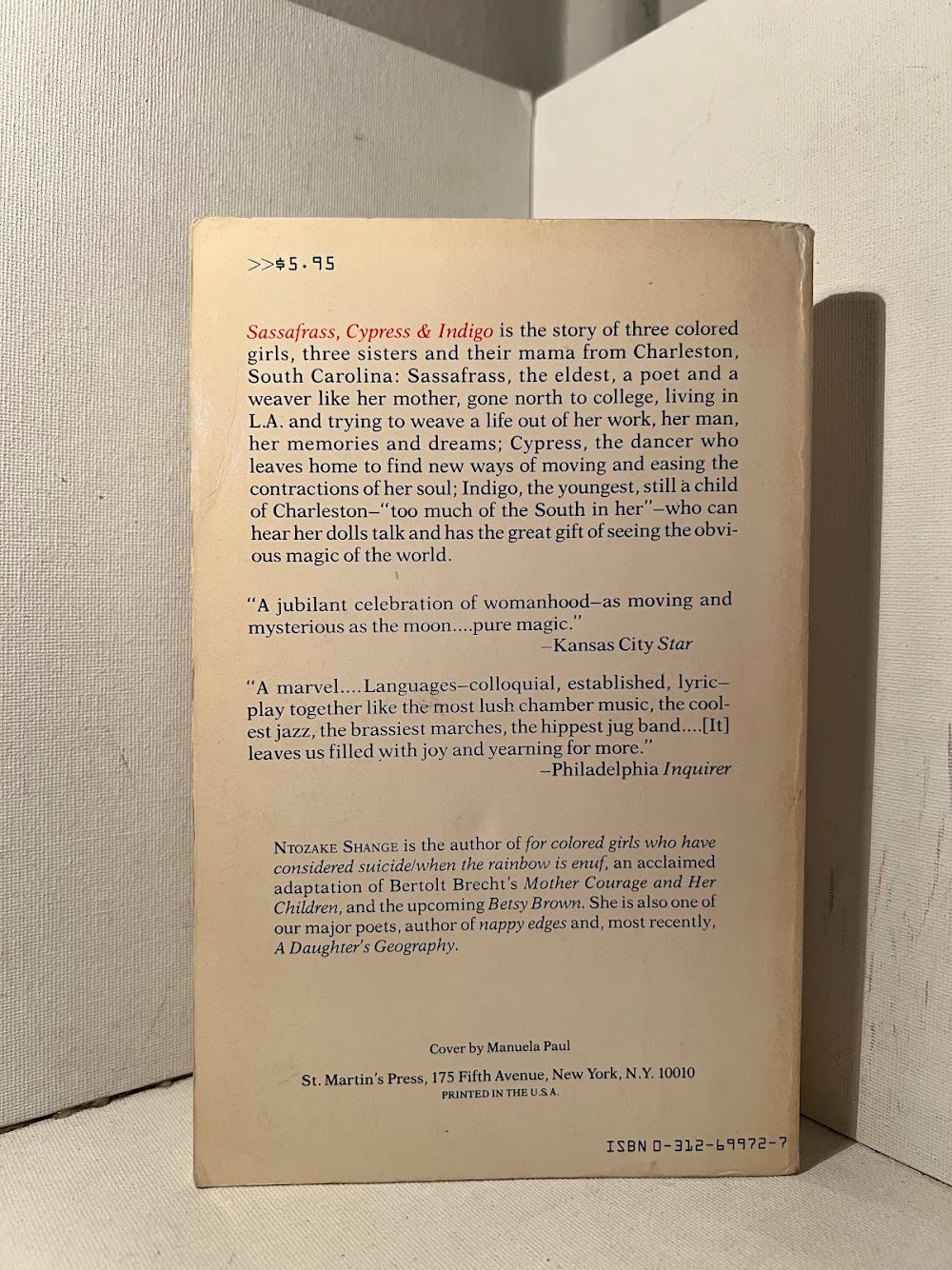 Sassafrass, Cypress & Indigo by Ntozake Shange