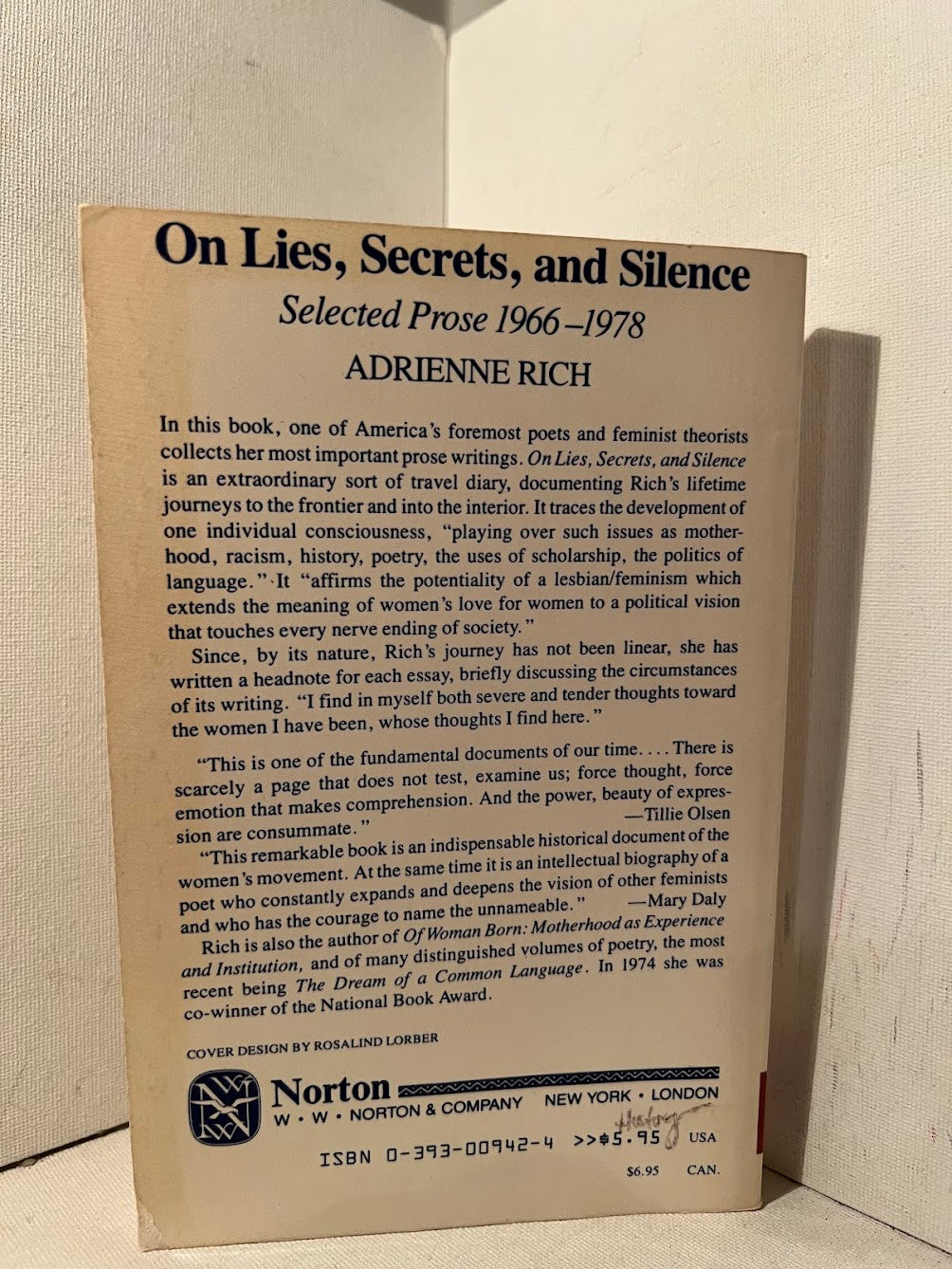 On Lies, Secrets, and Silence by Adrienne Rich