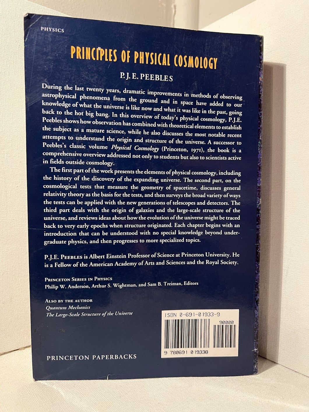 Principles of Physical Cosmology by P.J. E. Peebles