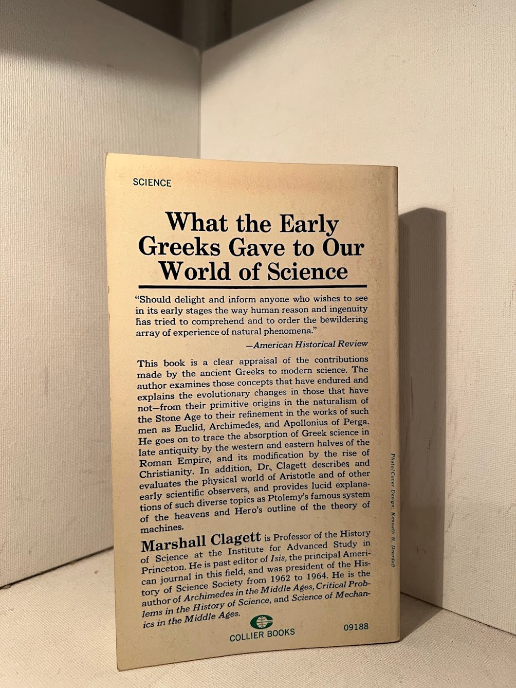 Greek Science in Antiquity by Marshall Clagett