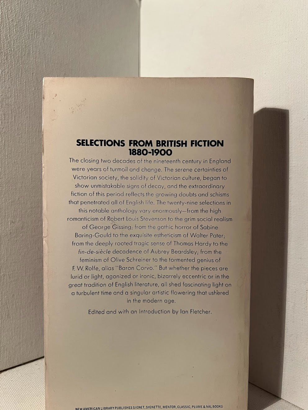 Selections from British Fiction 1880-1900 edited by Ian Fletcher