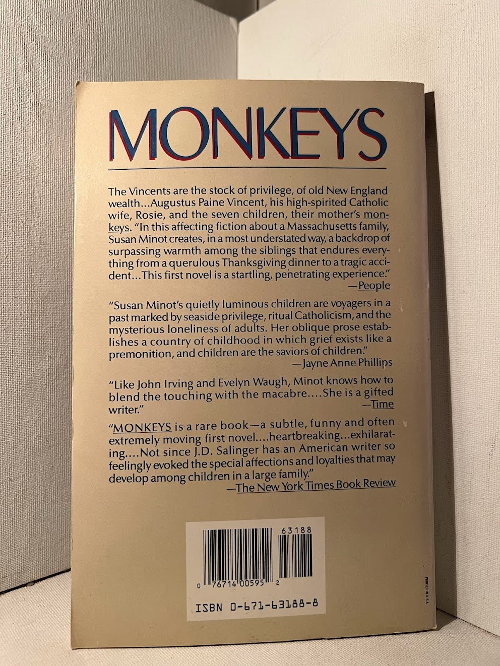 Monkeys by Susan Minot