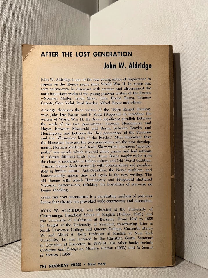After the Lost Generation by John W. Aldridge