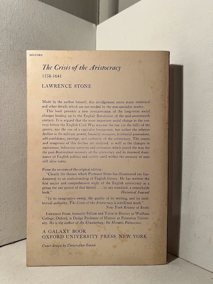 The Crisis of the Aristocracy (1558-1641) by Lawrence Stone