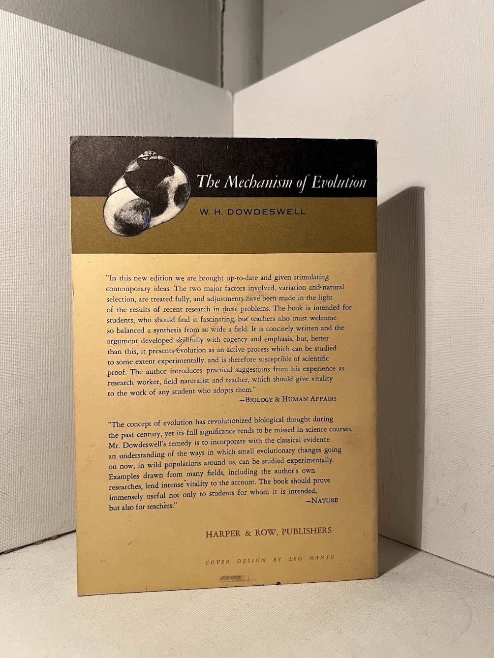 The Mechanism of Evolution by W.H. Dowdeswell