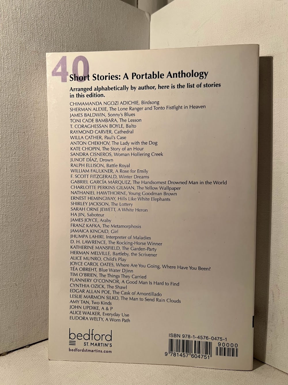 40 Short Stories: A Portable Anthology edited by Beverly Lawn