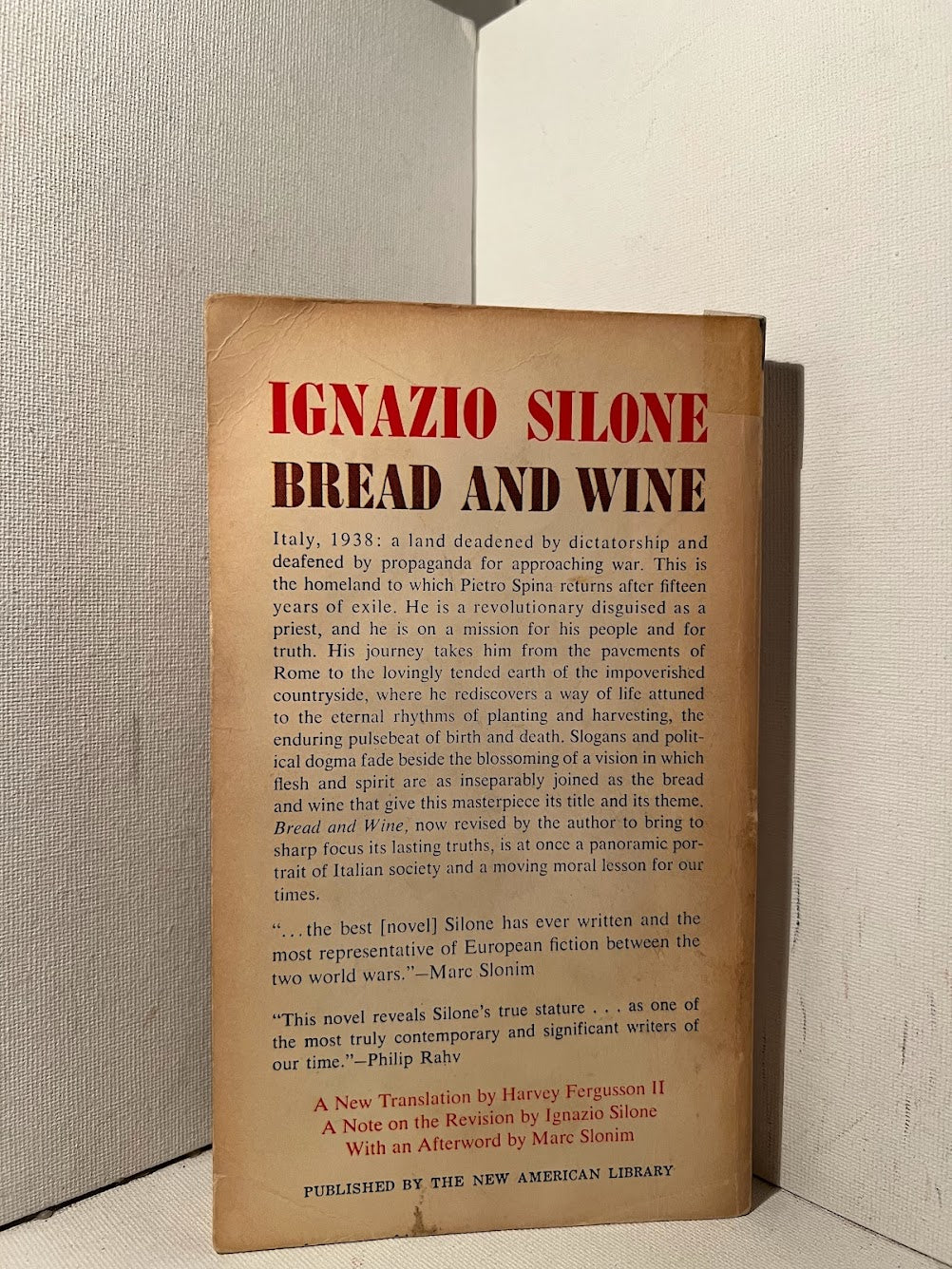 Bread and Wine by Ignazio Silone