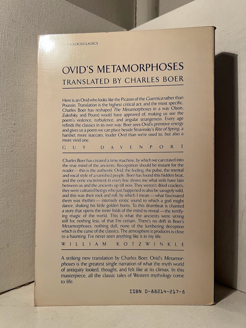 Ovid's Metamorphoses translated by Charles Boer