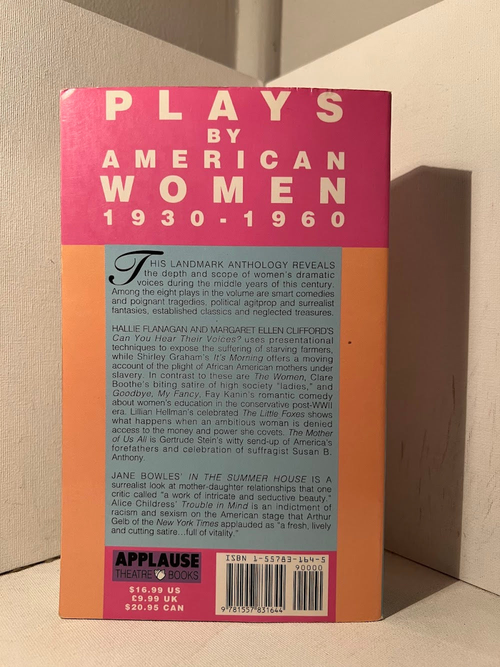 Plays by American Women 1930-1960 edited by Judith E. Barlow