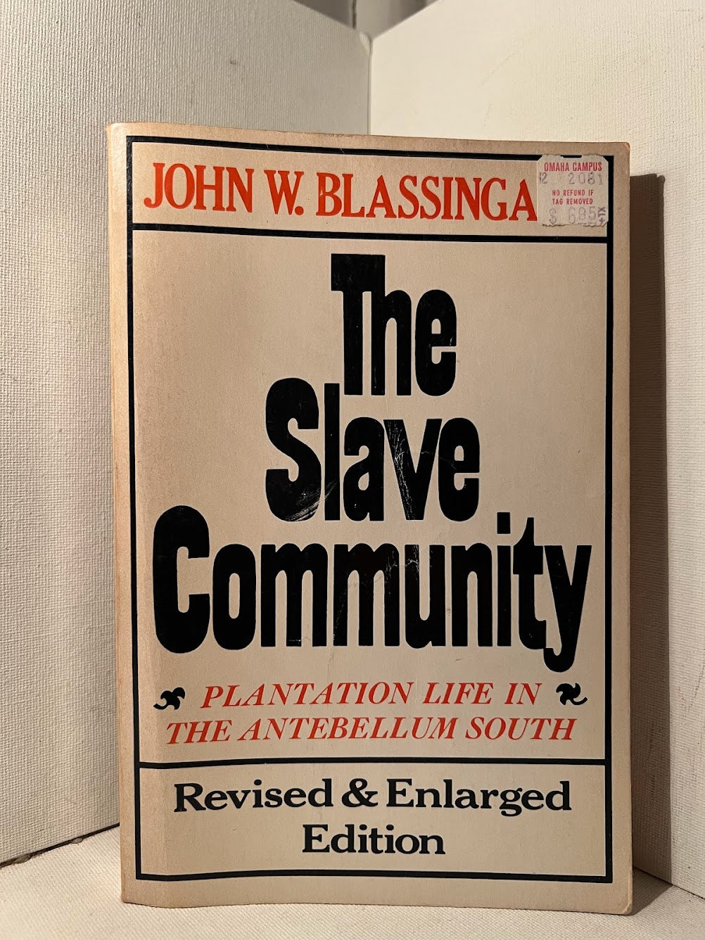 The Slave Community by John W. Blassinga