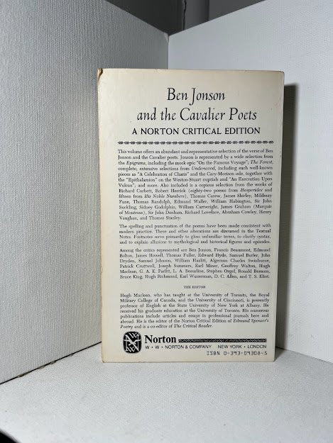 Ben Johnson and the Cavalier Poets